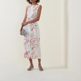 Lucille Red Berry Branch Dress