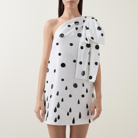 Winnie Polka Dot One-Shoulder Mini Dress