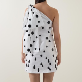 Winnie Polka Dot One-Shoulder Mini Dress
