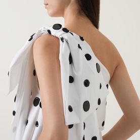 Winnie Polka Dot One-Shoulder Mini Dress