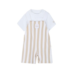 Logo Overalls & T-Shirt Two-Piece Set