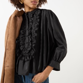 Ruffle Bib Blouse
