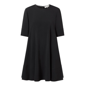 Scallop Trim Mini Skater Dress