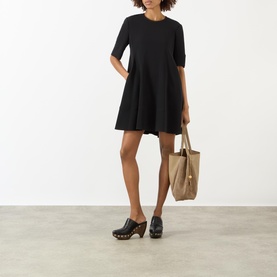 Scallop Trim Mini Skater Dress