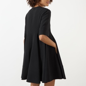 Scallop Trim Mini Skater Dress