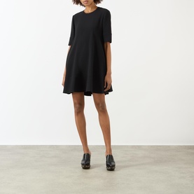 Scallop Trim Mini Skater Dress