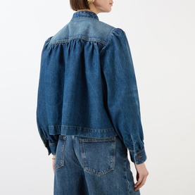 Pleated Denim Jacket
