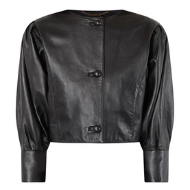 Cropped Leather Jacket
