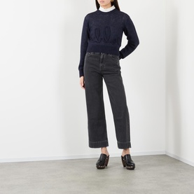 High-Rise Straight Cropped Jeans