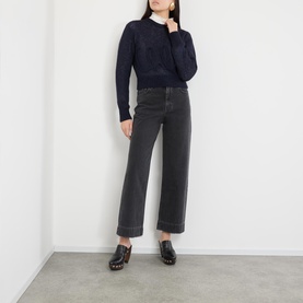 High-Rise Straight Cropped Jeans