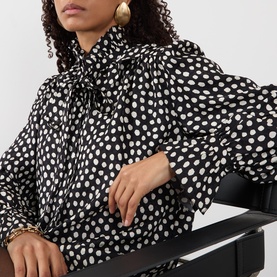 Polka Dot Silk Blouse