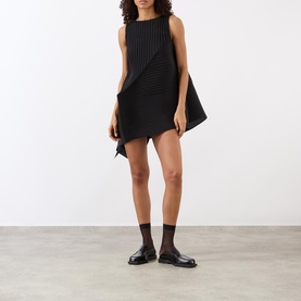 Fold Pleats Mini Dress