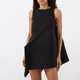 Fold Pleats Mini Dress