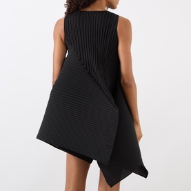 Fold Pleats Mini Dress