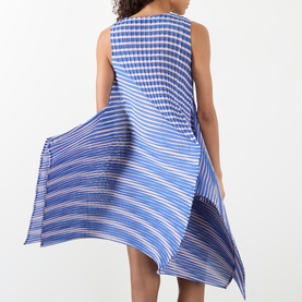 Generic Stripes Pleated Flared Dress