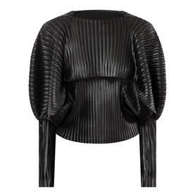 Glossed Metal Pleated Top