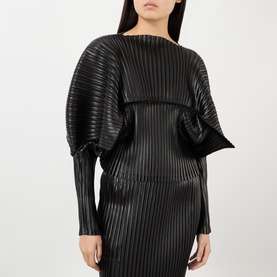 Glossed Metal Pleated Top