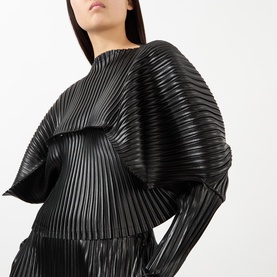 Glossed Metal Pleated Top