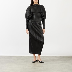 Glossed Metal Pleated Top