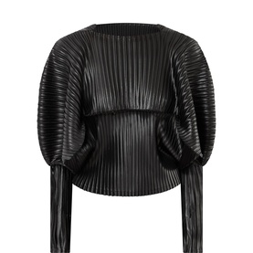 Glossed Metal Pleated Top