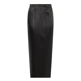 Glossed Metal Pleated Skirt