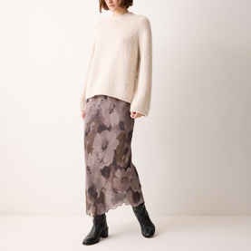 Antique Floral Flared Skirt