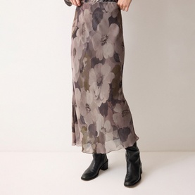Antique Floral Flared Skirt