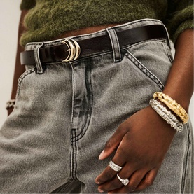Bolbi Double Buckle Leather Belt