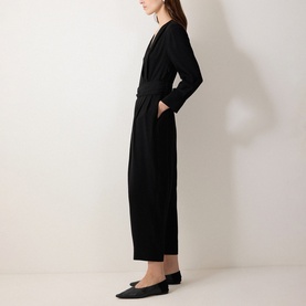 Crepe Wrap Front Jumpsuit