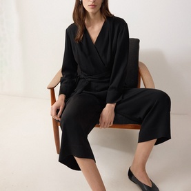 Crepe Wrap Front Jumpsuit