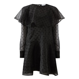 Flocked Organza Mini Dress