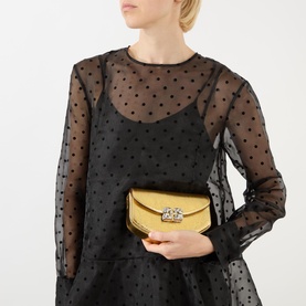 Flocked Organza Mini Dress