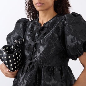 Cloque Jacquard Peplum Blouse