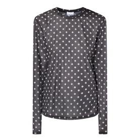 Polka Dot Sheer Long Sleeved Top