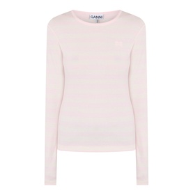 Striped Butterfly Logo Long-Sleeved Top