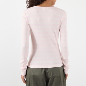 Striped Butterfly Logo Long-Sleeved Top