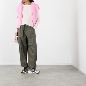 Striped Butterfly Logo Long-Sleeved Top