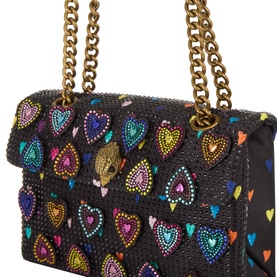 Kensington Rhinestone Heart Crossbody Bag