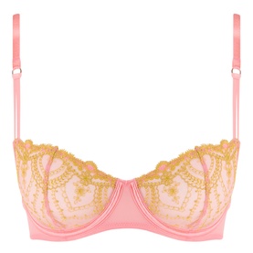 Mysterious Floral Embroidered Balconette Bra