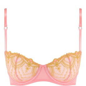 Mysterious Floral Embroidered Balconette Bra
