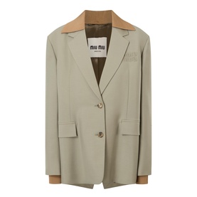Tonal Logo Single-Breasted Blazer