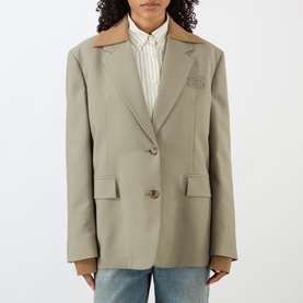 Tonal Logo Single-Breasted Blazer