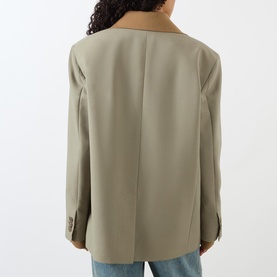 Tonal Logo Single-Breasted Blazer