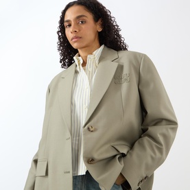 Tonal Logo Single-Breasted Blazer