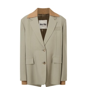Tonal Logo Single-Breasted Blazer