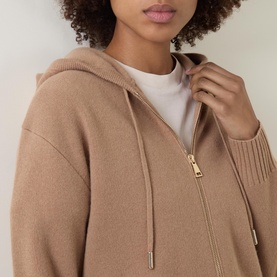 Logo Zip Knitted Hoodie