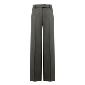 High-Rise Pleated Straight Leg Trousers