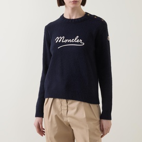 Logo Buttoned-Shoulder Sweater