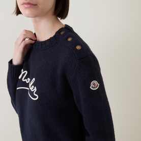 Logo Buttoned-Shoulder Sweater