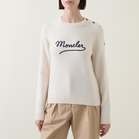 Logo Buttoned-Shoulder Sweater